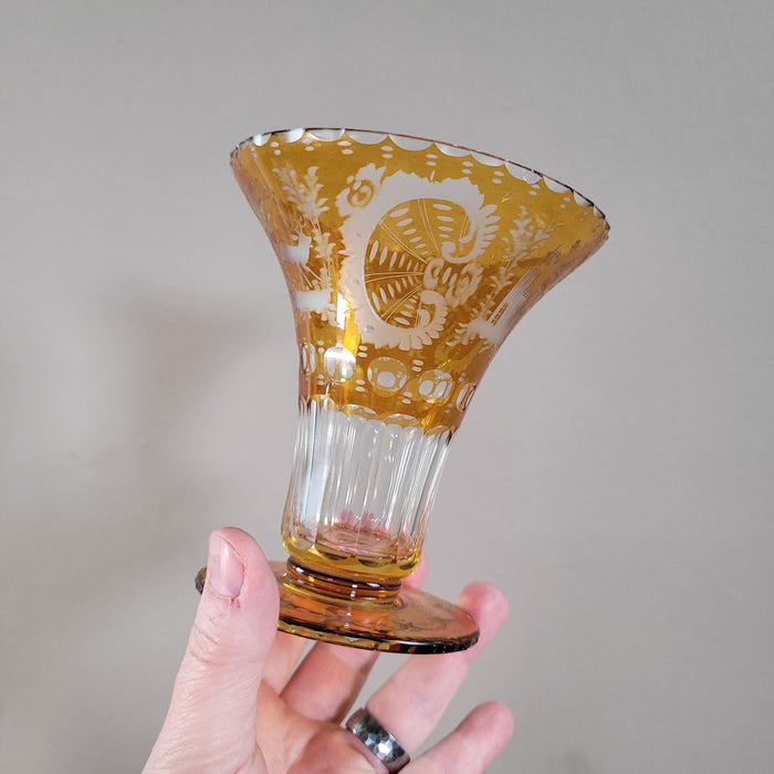 Böhmische Kristallvase, Glas-Trinkglas-Vintage Kontor-Vintage Kontor