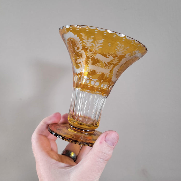 Böhmische Kristallvase, Glas-Trinkglas-Vintage Kontor-Vintage Kontor