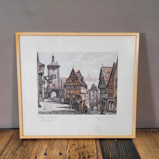 Radierung Rothenburg ob der Tauber, Plönlein-Bild-Vintage Kontor-Vintage Kontor