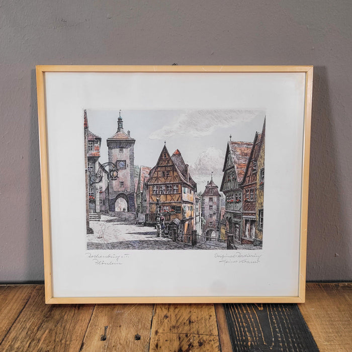 Radierung Rothenburg ob der Tauber, Plönlein-Bild-Vintage Kontor-Vintage Kontor