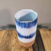 Blau Weiße Vase im Batiklook-Vase-Vintage Kontor-Vintage Kontor