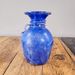 Blaue Glasvase, handgearbeitet-Vase-Vintage Kontor-Vintage Kontor