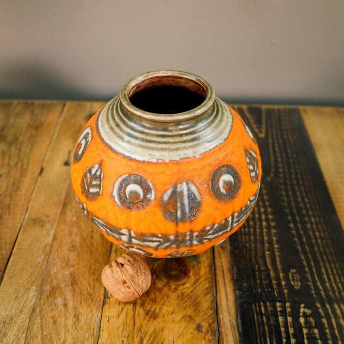 Mid Century Vase in orange -