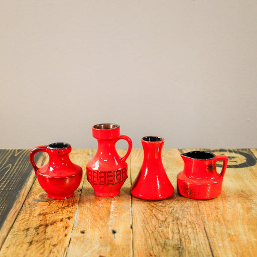 Rote Mini Vasen, 70iger-Vintage Kontor-Vintage Kontor