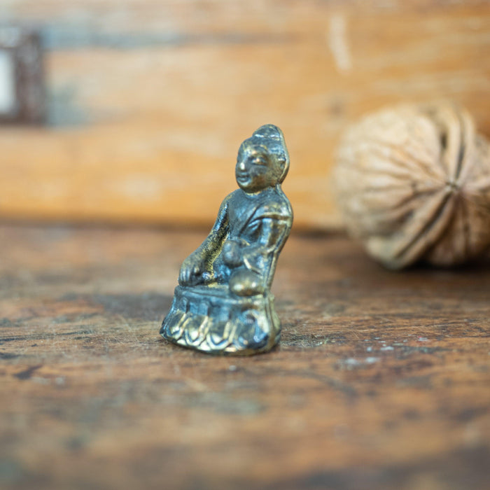 Kleiner Buddha aus Messing für den Setzkasten-Figuren, Skulpturen & Statuen-Vintage Kontor-Vintage Kontor